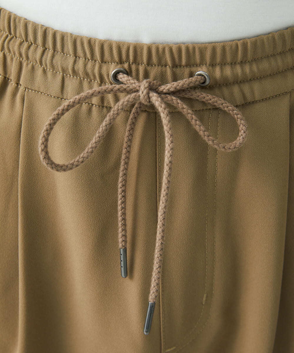 MKLFU88110 MK MICHEL KLEIN HOMME(MKミッシェルクランオム) タックパンツ / ストレッチバックサテン  カーキ(36)