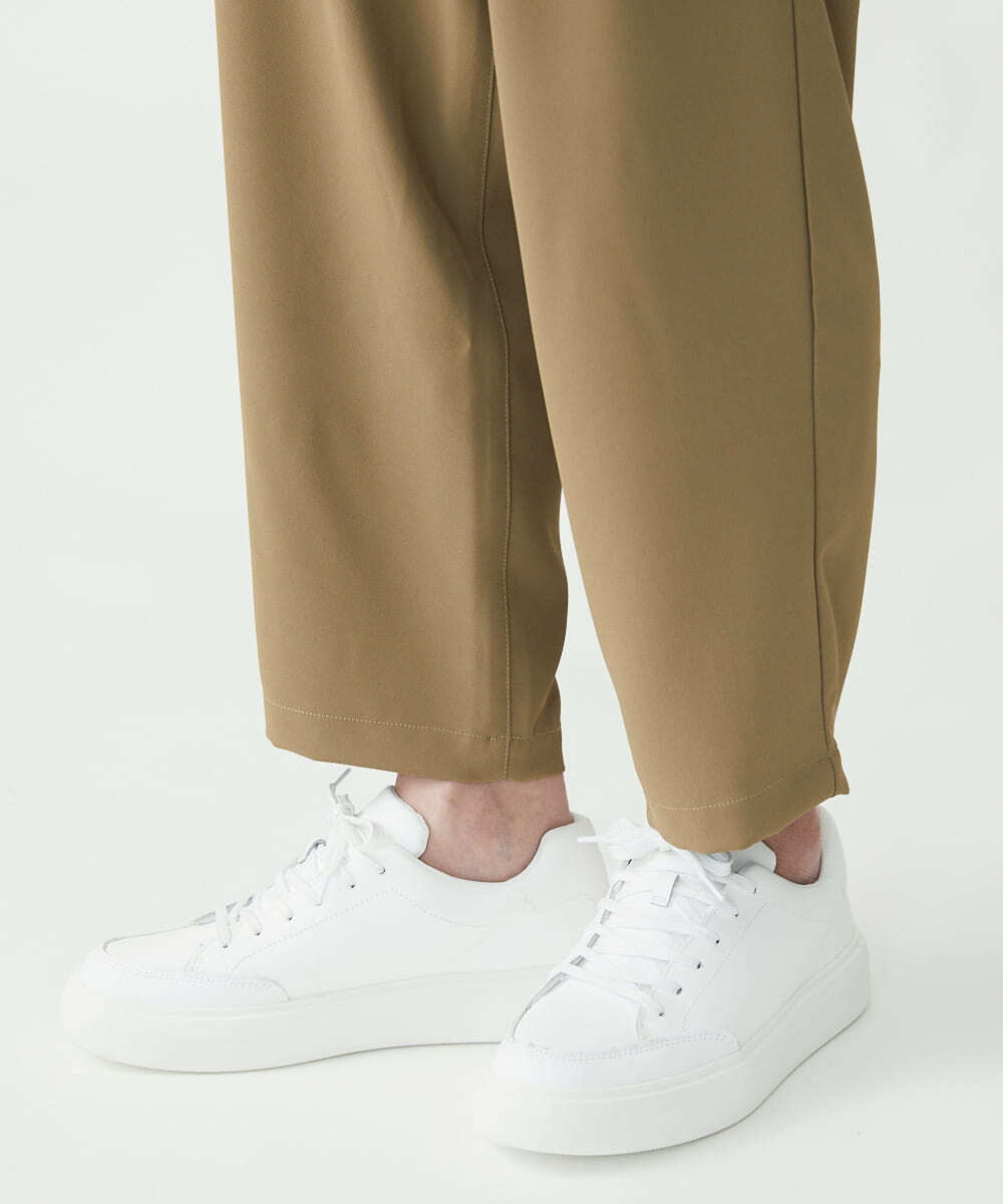 MKLFU88110 MK MICHEL KLEIN HOMME(MKミッシェルクランオム) タックパンツ / ストレッチバックサテン  カーキ(36)