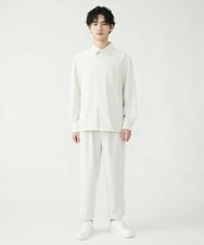 MKLFU88110 MK MICHEL KLEIN HOMME(MKミッシェルクランオム) タックパンツ / ストレッチバックサテン  ホワイト(90)