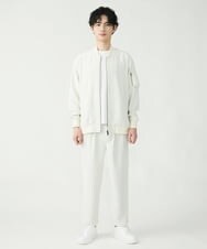 MKLFU88110 MK MICHEL KLEIN HOMME(MKミッシェルクランオム) タックパンツ / ストレッチバックサテン  ホワイト(90)