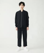 MKLFU88110 MK MICHEL KLEIN HOMME(MKミッシェルクランオム) タックパンツ / ストレッチバックサテン  ブラック(94)