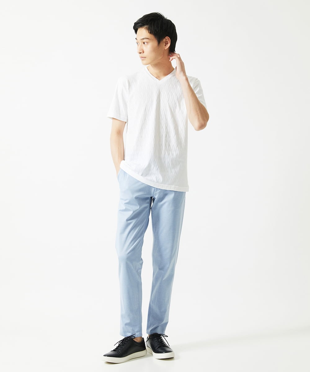 MKLGA51150 MK MICHEL KLEIN HOMME(MKミッシェルクランオム) 【日本製生地使用】シルキーモクロディスラックス ブルー