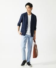 MKLGA51150 MK MICHEL KLEIN HOMME(MKミッシェルクランオム) 【日本製生地使用】シルキーモクロディスラックス ブルー