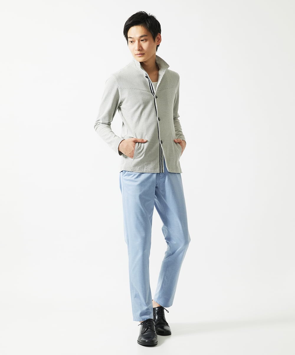 MKLGA51150 MK MICHEL KLEIN HOMME(MKミッシェルクランオム) 【日本製生地使用】シルキーモクロディスラックス ブルー