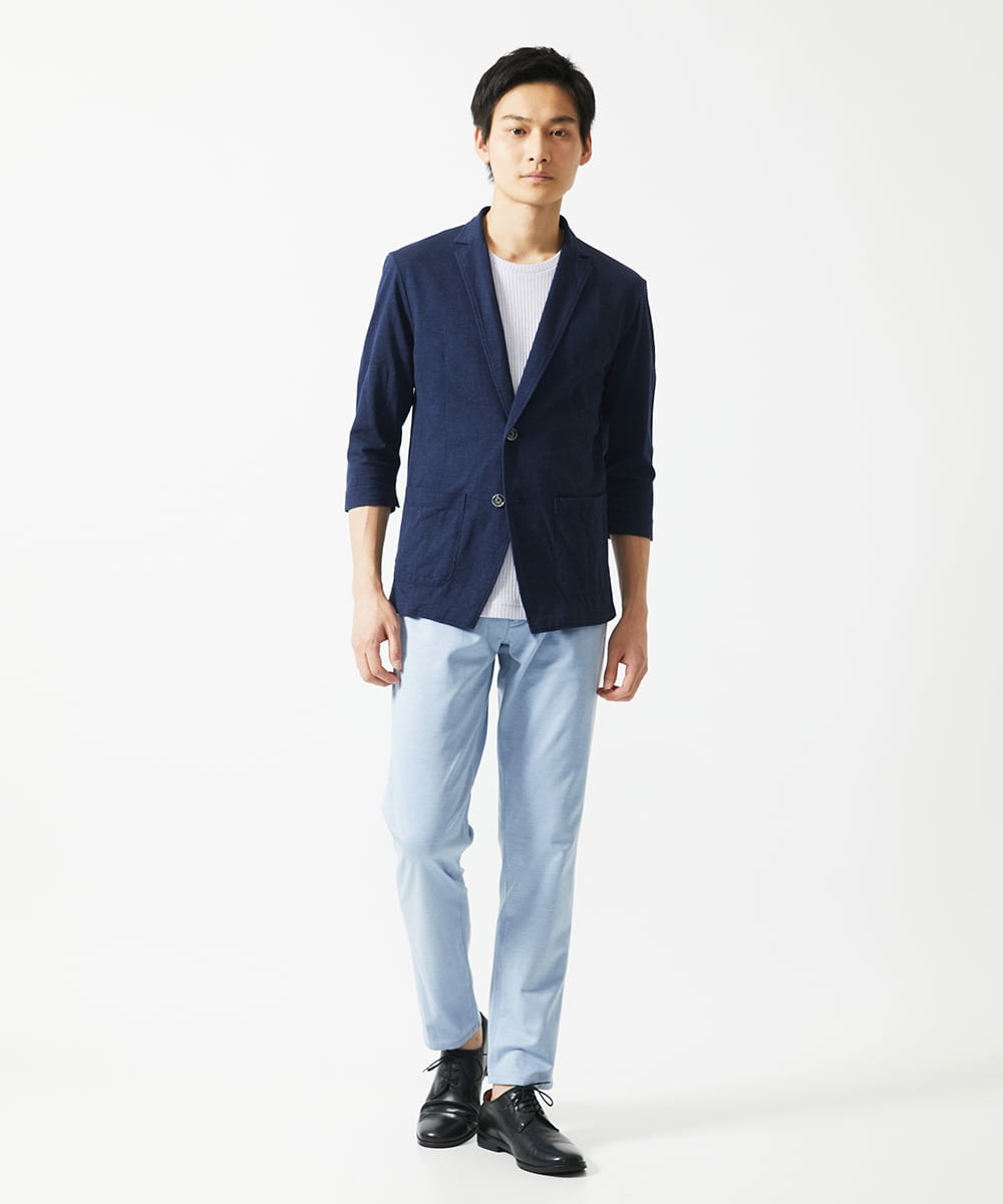 MKLGA51150 MK MICHEL KLEIN HOMME(MKミッシェルクランオム) 【日本製生地使用】シルキーモクロディスラックス ブルー