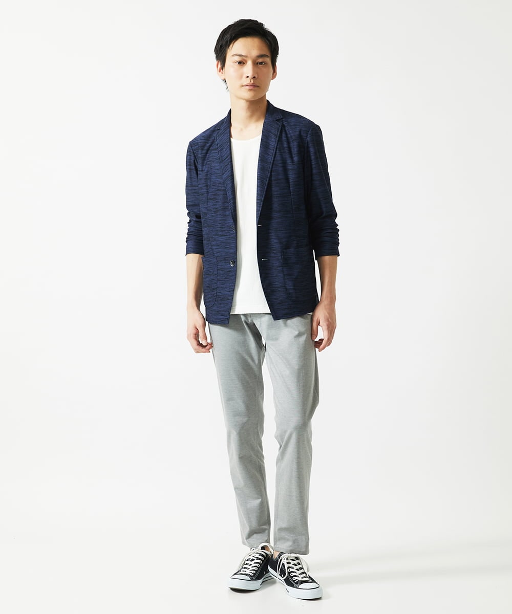 MKLGA51150 MK MICHEL KLEIN HOMME(MKミッシェルクランオム) 【日本製生地使用】シルキーモクロディスラックス グレー