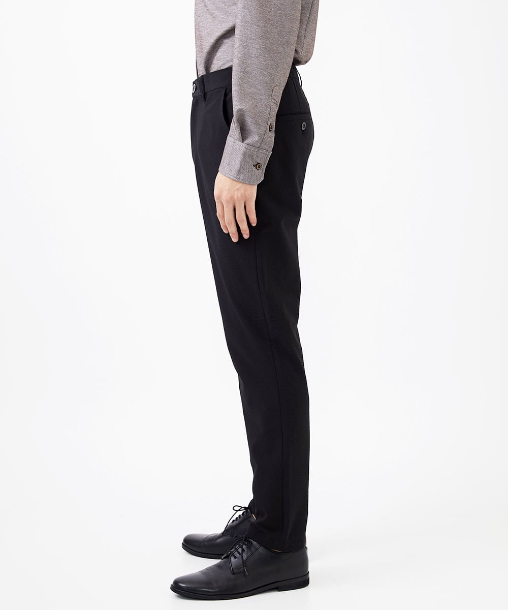 MKLGA63140 MK MICHEL KLEIN HOMME(MKミッシェルクランオム) テーパードパンツ/ソロテックスエコサッカー ブラック(94)