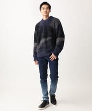 MKLGC02190 MK MICHEL KLEIN HOMME(MKミッシェルクランオム) グラデーションスキニーデニム ネイビー