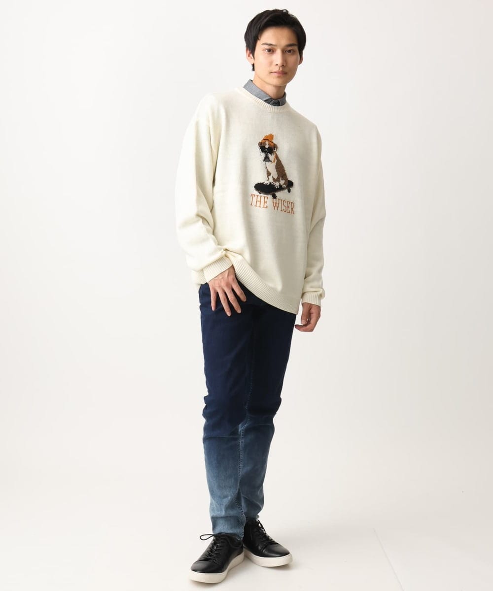 MKLGC02190 MK MICHEL KLEIN HOMME(MKミッシェルクランオム) グラデーションスキニーデニム ネイビー