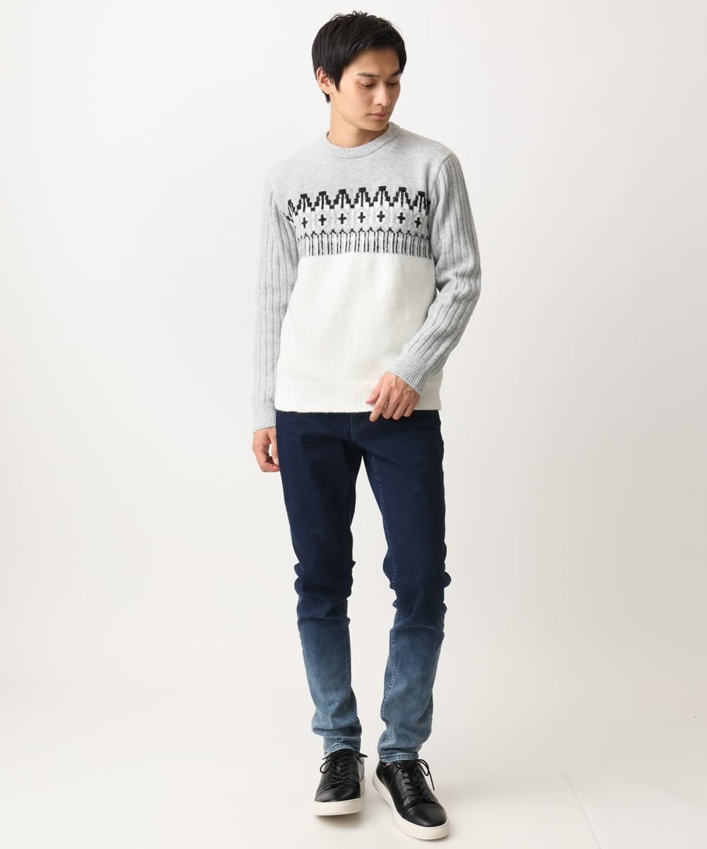 MKLGC02190 MK MICHEL KLEIN HOMME(MKミッシェルクランオム) グラデーションスキニーデニム ネイビー