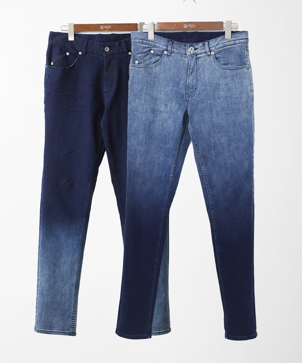 MKLGC02190 MK MICHEL KLEIN HOMME(MKミッシェルクランオム) グラデーションスキニーデニム ネイビー
