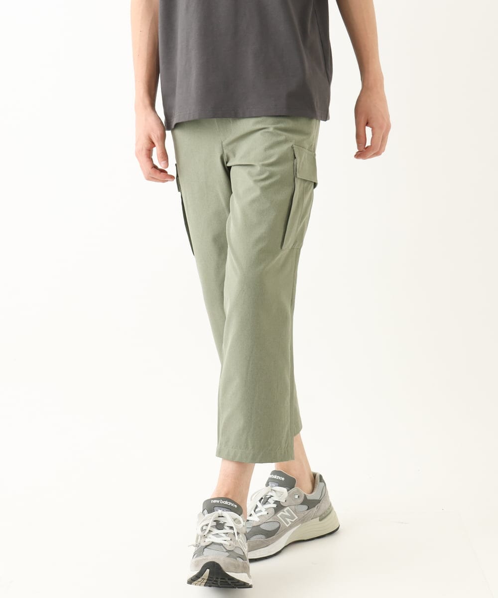 MKLGC42120 MK MICHEL KLEIN HOMME(MKミッシェルクランオム) クロップドパンツ / リネアーストレッチ　 グリーン