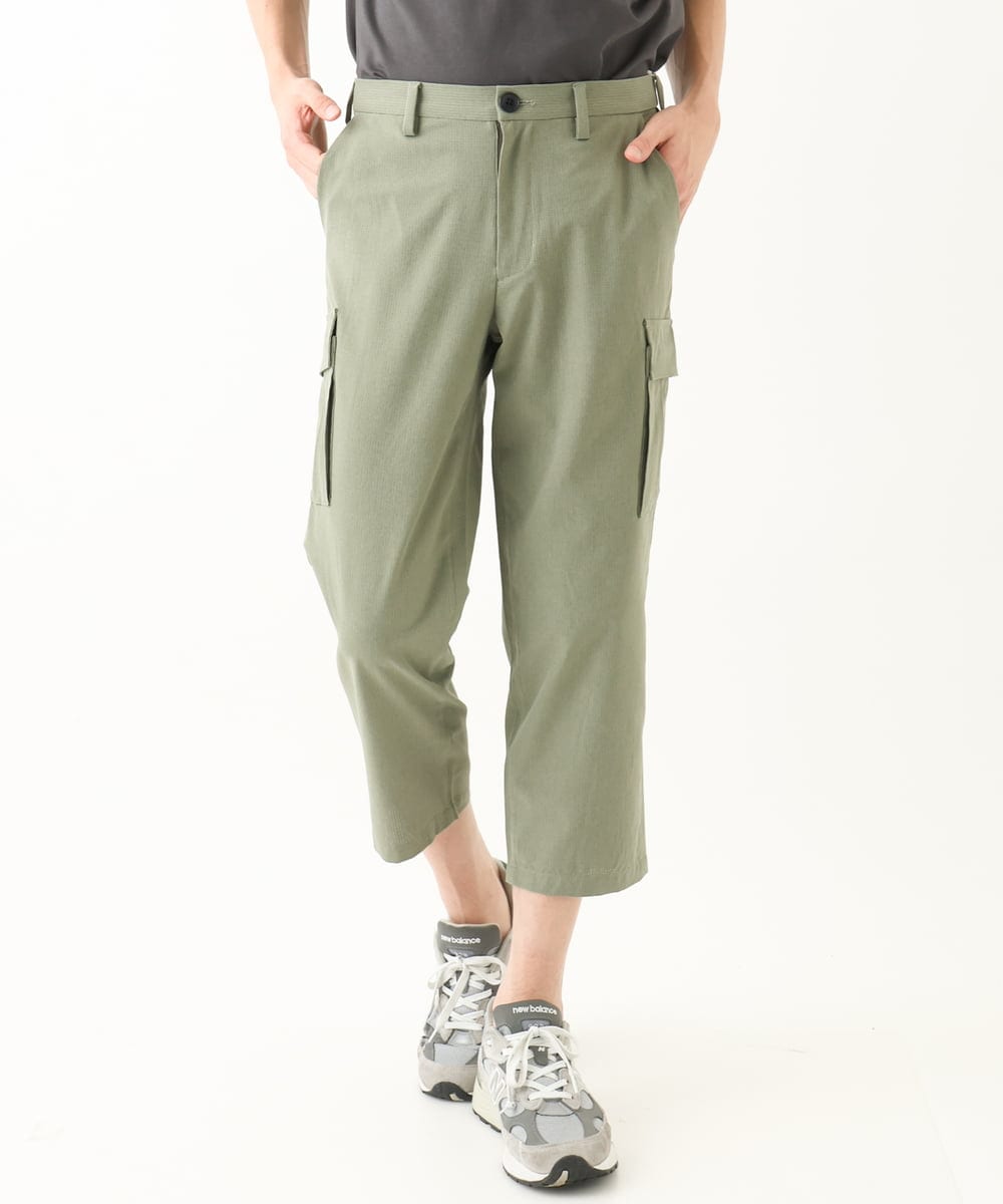 MKLGC42120 MK MICHEL KLEIN HOMME(MKミッシェルクランオム) クロップドパンツ / リネアーストレッチ　 グリーン