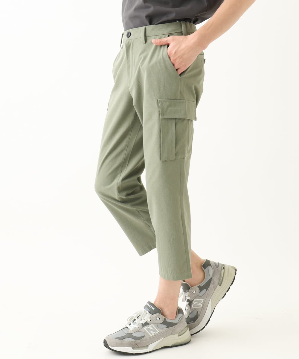 MKLGC42120 MK MICHEL KLEIN HOMME(MKミッシェルクランオム) クロップドパンツ / リネアーストレッチ　 グリーン