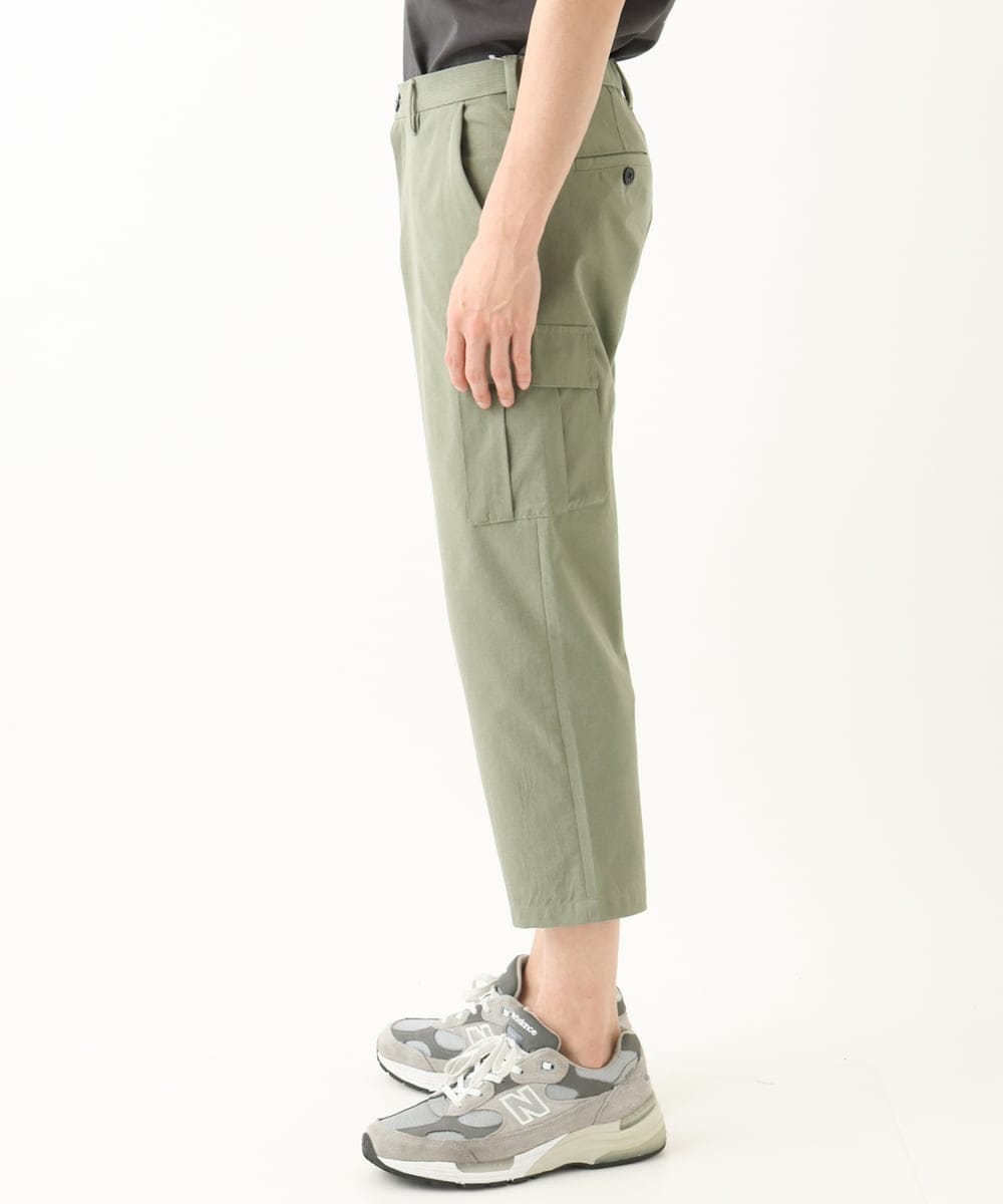 MKLGC42120 MK MICHEL KLEIN HOMME(MKミッシェルクランオム) クロップドパンツ / リネアーストレッチ　 グリーン