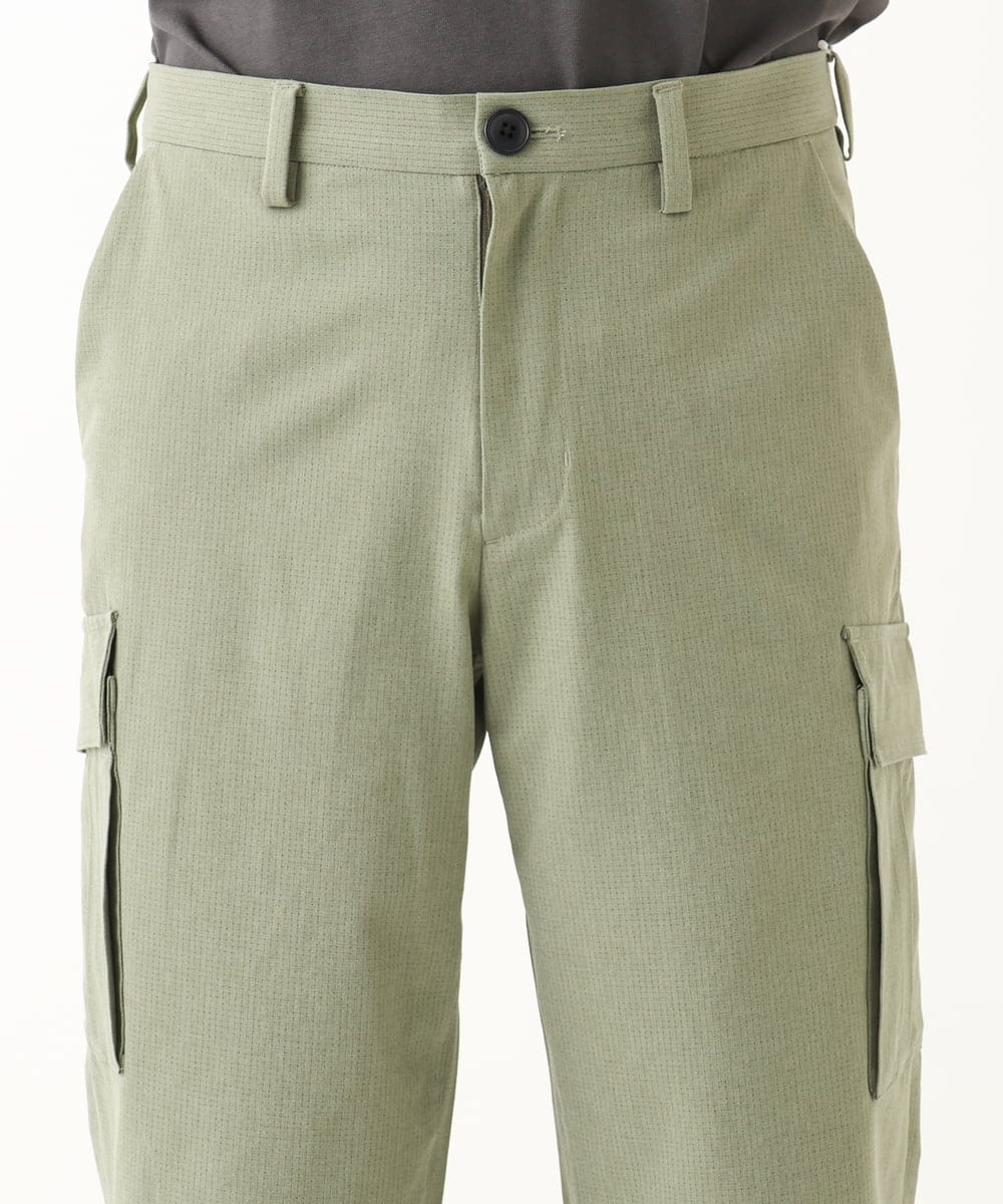 MKLGC42120 MK MICHEL KLEIN HOMME(MKミッシェルクランオム) クロップドパンツ / リネアーストレッチ　 グリーン
