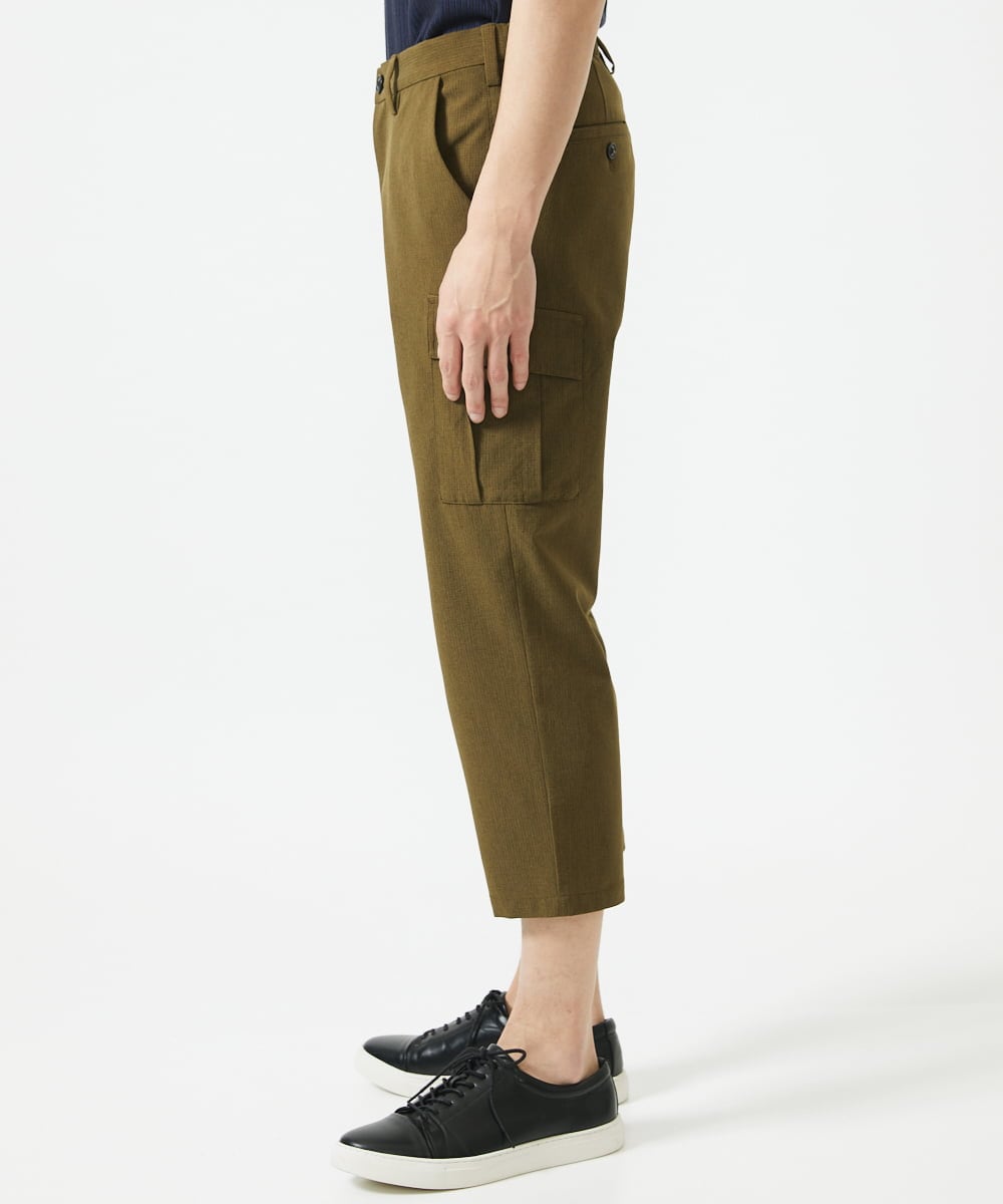 MKLGC42120 MK MICHEL KLEIN HOMME(MKミッシェルクランオム) クロップドパンツ / リネアーストレッチ　 カーキ