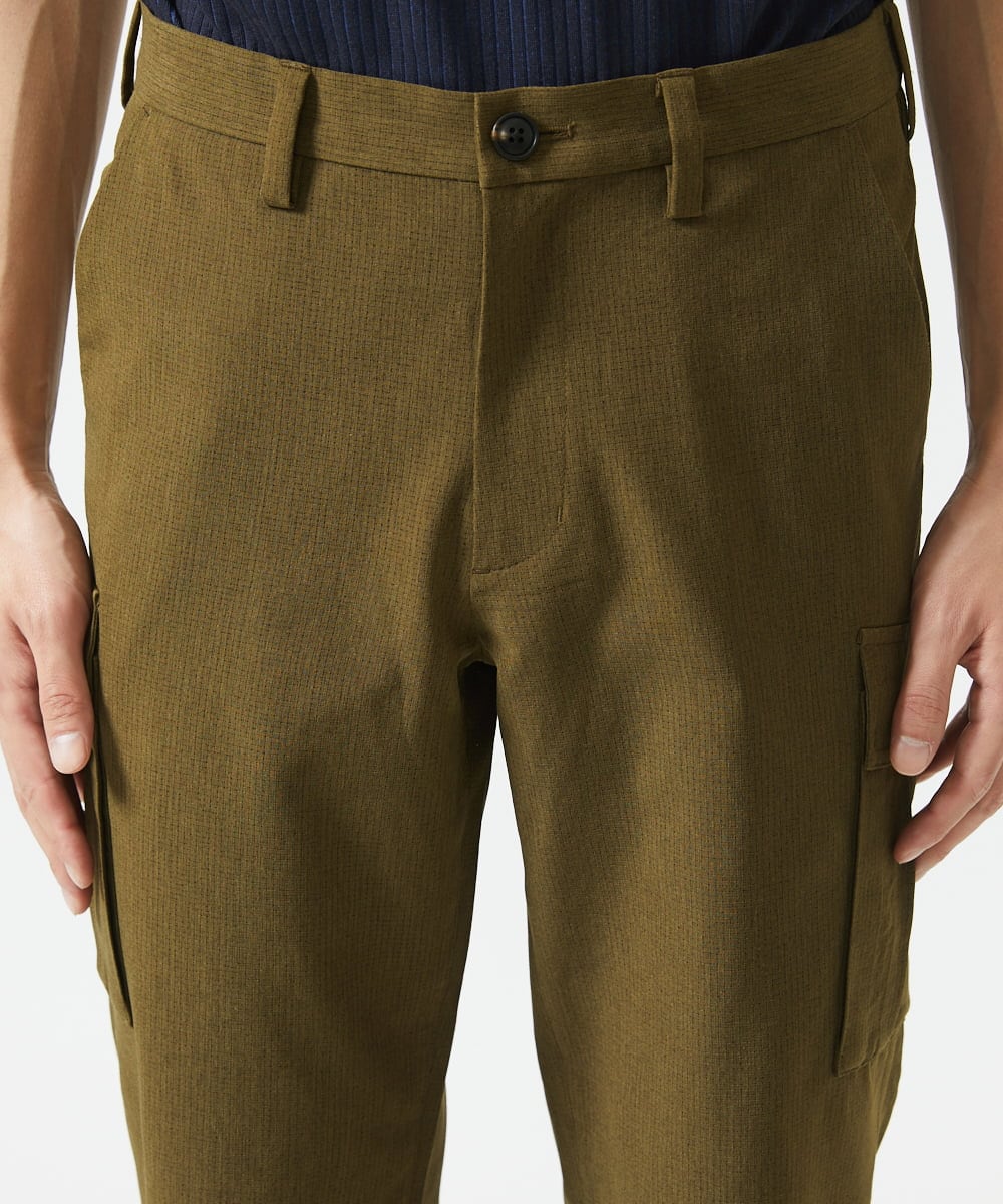 MKLGC42120 MK MICHEL KLEIN HOMME(MKミッシェルクランオム) クロップドパンツ / リネアーストレッチ　 カーキ