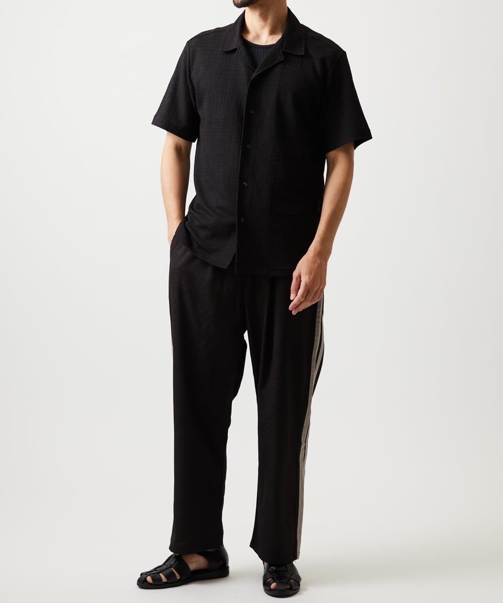 MKLGC84090 MK MICHEL KLEIN HOMME(MKミッシェルクランオム) サイドラインスラックス ブラック