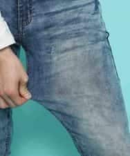 MKLGK09090 MK MICHEL KLEIN HOMME(MKミッシェルクランオム) パンツ／ダメージJOGデニム ネイビー