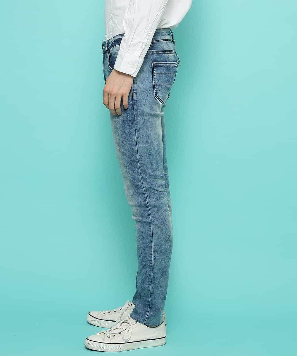 MKLGK09090 MK MICHEL KLEIN HOMME(MKミッシェルクランオム) パンツ／ダメージJOGデニム ネイビー