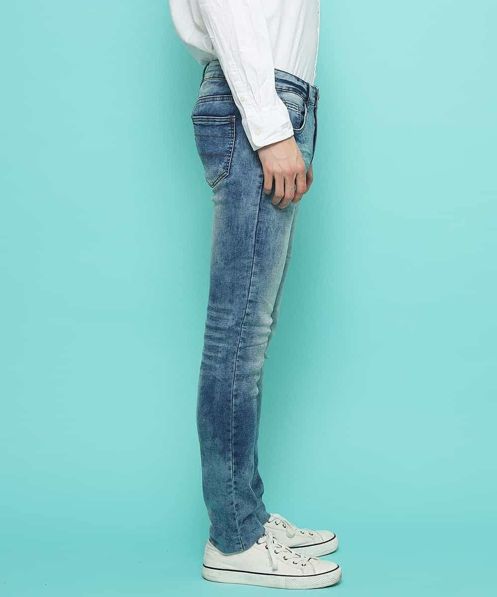【美品】ミッシェルクランオム　デニム　ジーンズ　ダメージ加工 パンツ／ダメージJOGデニム(フルレングスパンツ) | MK MICHEL