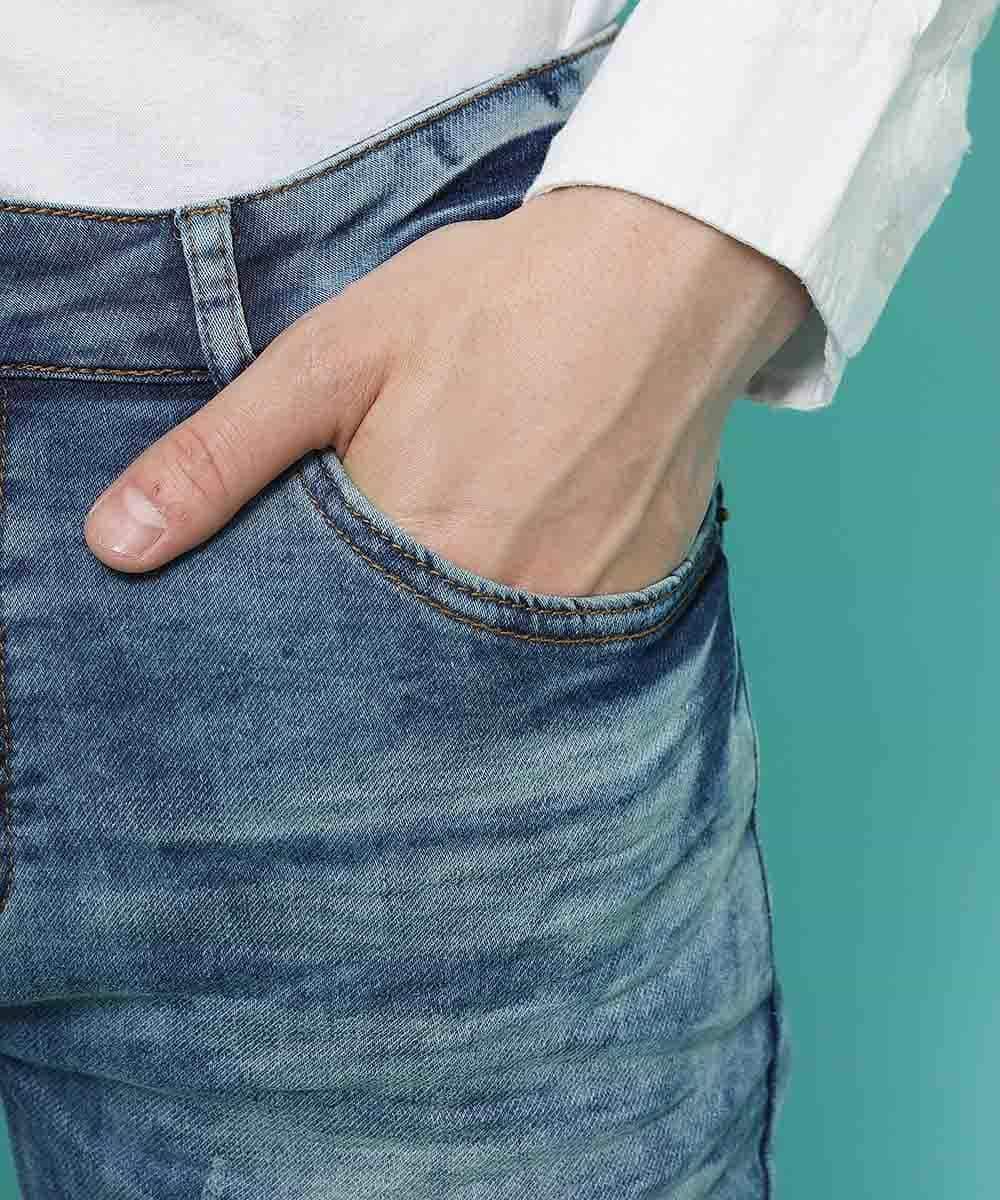 MKLGK09090 MK MICHEL KLEIN HOMME(MKミッシェルクランオム) パンツ／ダメージJOGデニム ネイビー