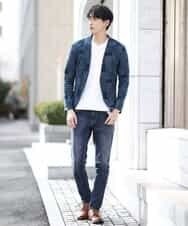 MKLGL01090 MK MICHEL KLEIN HOMME(MKミッシェルクランオム) パンツ／ストレッチデニム ネイビー