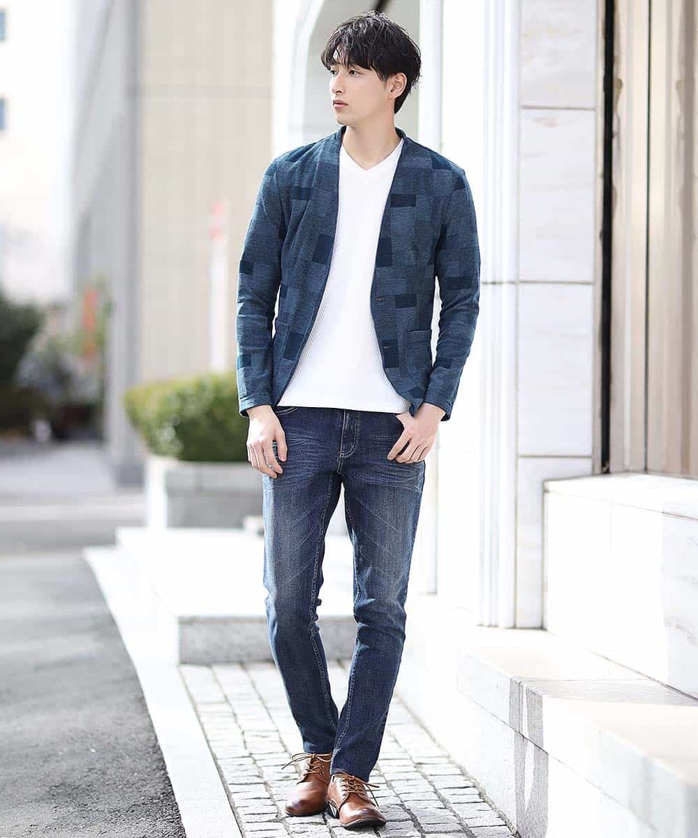 MKLGL01090 MK MICHEL KLEIN HOMME(MKミッシェルクランオム) パンツ／ストレッチデニム ネイビー