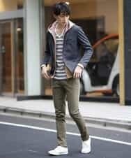 MKLGL05090 MK MICHEL KLEIN HOMME(MKミッシェルクランオム) パンツ／キューブストレッチ カーキ