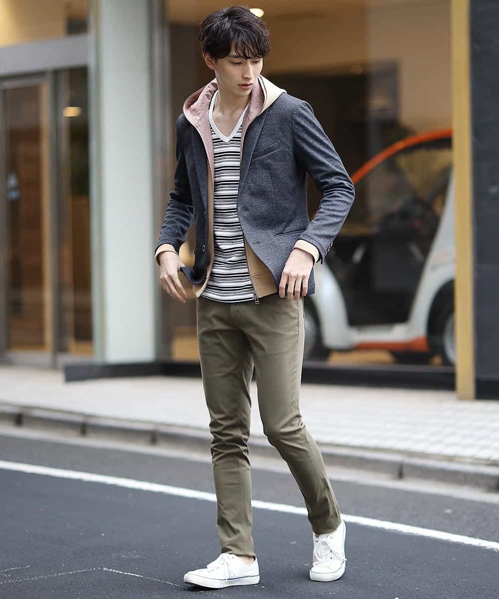 MKLGL05090 MK MICHEL KLEIN HOMME(MKミッシェルクランオム) パンツ／キューブストレッチ カーキ