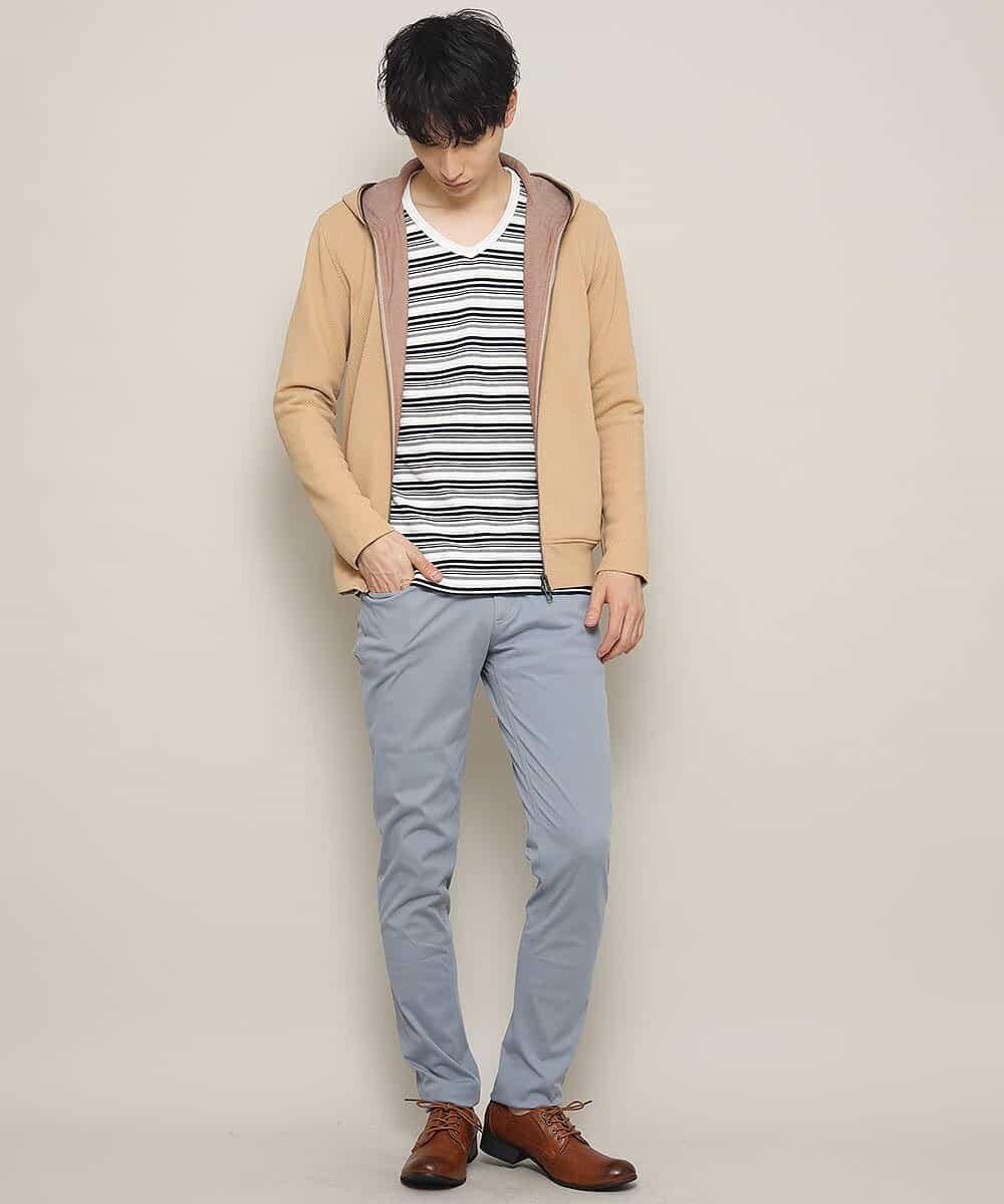 MKLGL05090 MK MICHEL KLEIN HOMME(MKミッシェルクランオム) パンツ／キューブストレッチ ライトブルー
