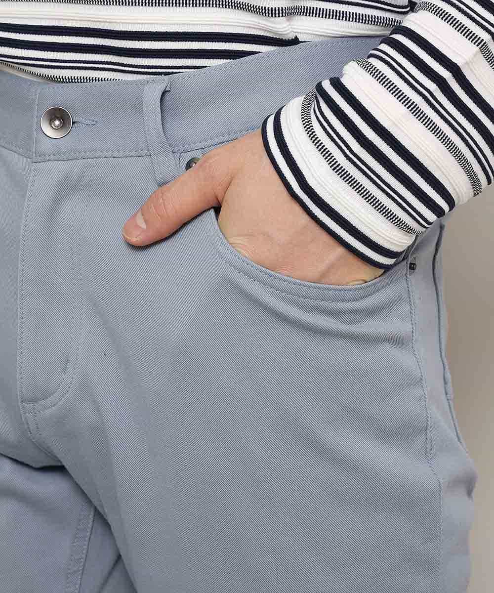 MKLGL05090 MK MICHEL KLEIN HOMME(MKミッシェルクランオム) パンツ／キューブストレッチ ライトブルー