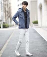 MKLGL08110 MK MICHEL KLEIN HOMME(MKミッシェルクランオム) パンツ／オセロックツイルストレッチ ホワイト