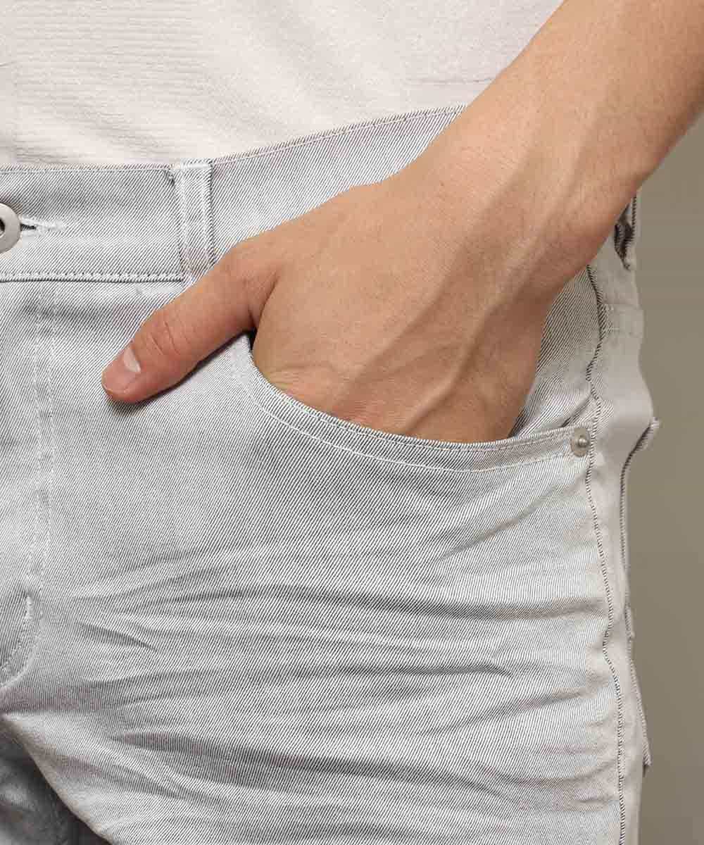 MKLGL08110 MK MICHEL KLEIN HOMME(MKミッシェルクランオム) パンツ／オセロックツイルストレッチ ホワイト