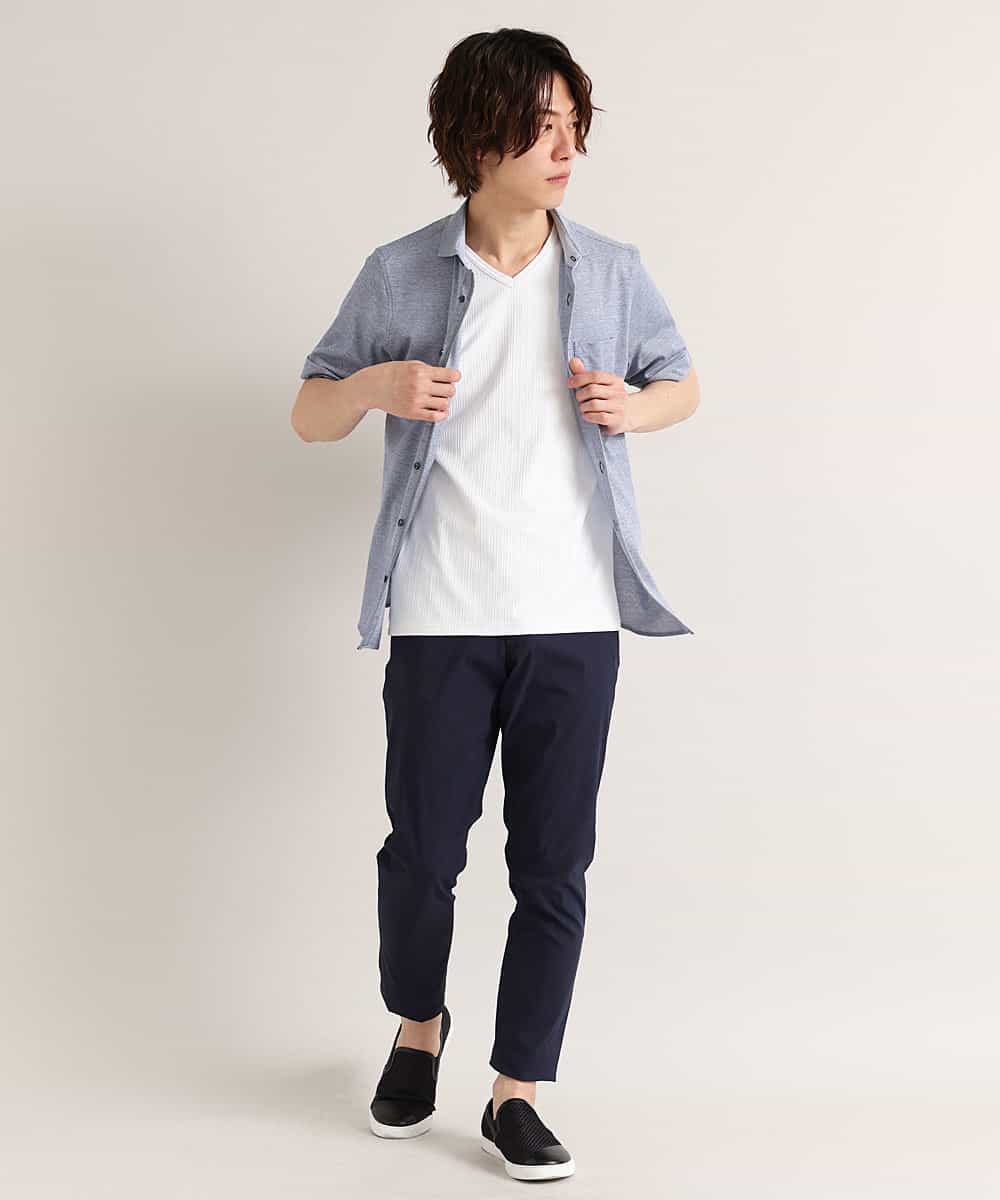 MKLGM61110 MK MICHEL KLEIN HOMME(MKミッシェルクランオム) 【涼しい/快適ストレッチ】クールMAXピケストレッチ ネイビー