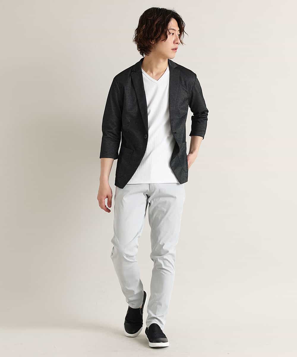 MKLGM61110 MK MICHEL KLEIN HOMME(MKミッシェルクランオム) 【涼しい/快適ストレッチ】クールMAXピケストレッチ グレー