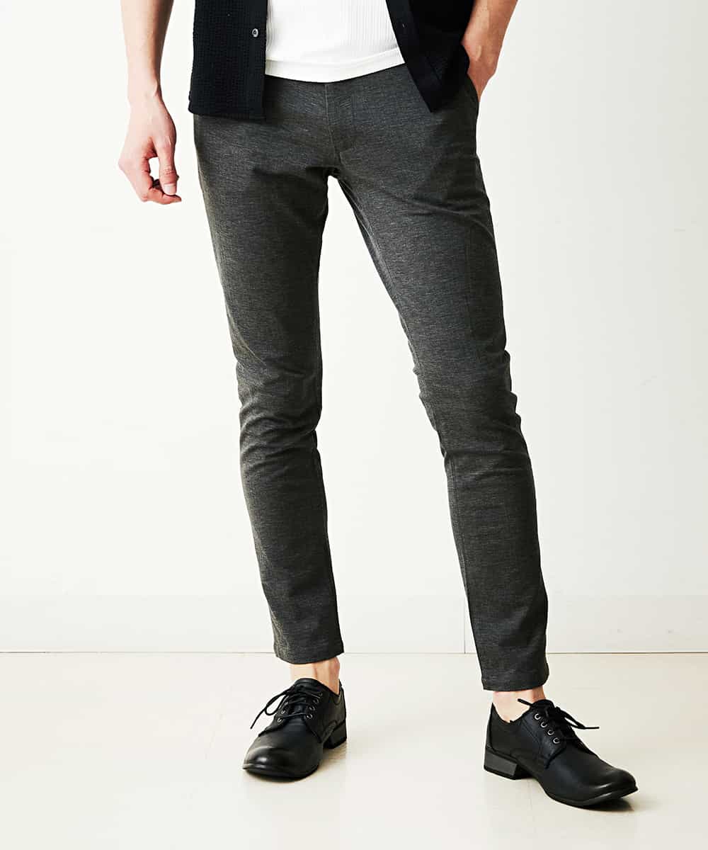 MKLGM64110 MK MICHEL KLEIN HOMME(MKミッシェルクランオム) コンパクトシルキーセットアップパンツ ダークグレー