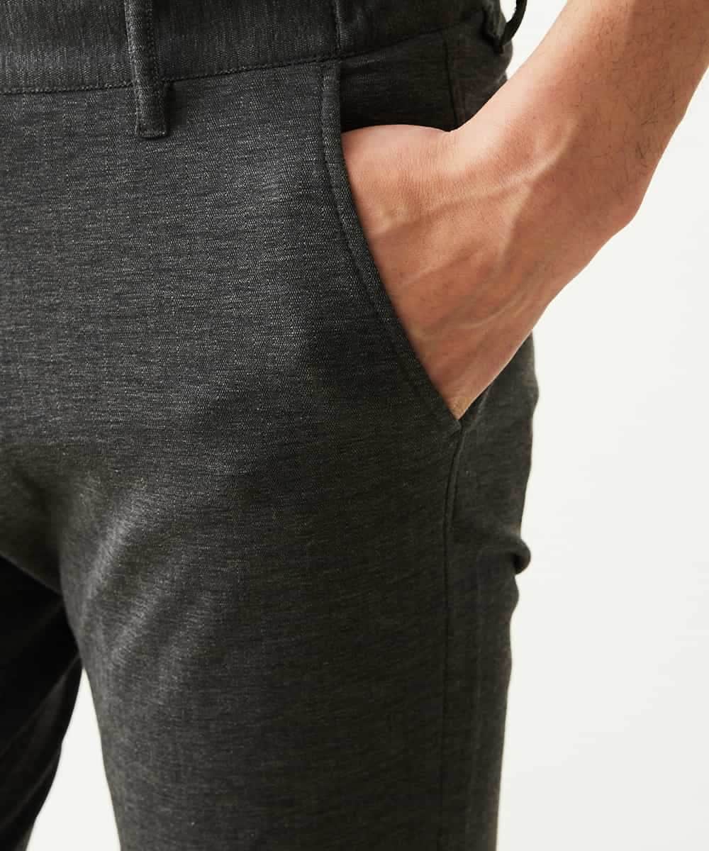 MKLGM64110 MK MICHEL KLEIN HOMME(MKミッシェルクランオム) コンパクトシルキーセットアップパンツ ダークグレー