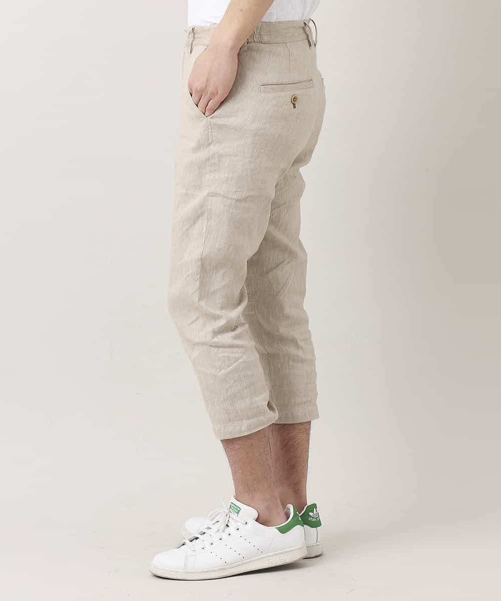 MKLGN10090 MK MICHEL KLEIN HOMME(MKミッシェルクランオム) 【麻混 / ストレッチ / 初夏対応】カジュアルクロップドパンツ アイボリー(80)
