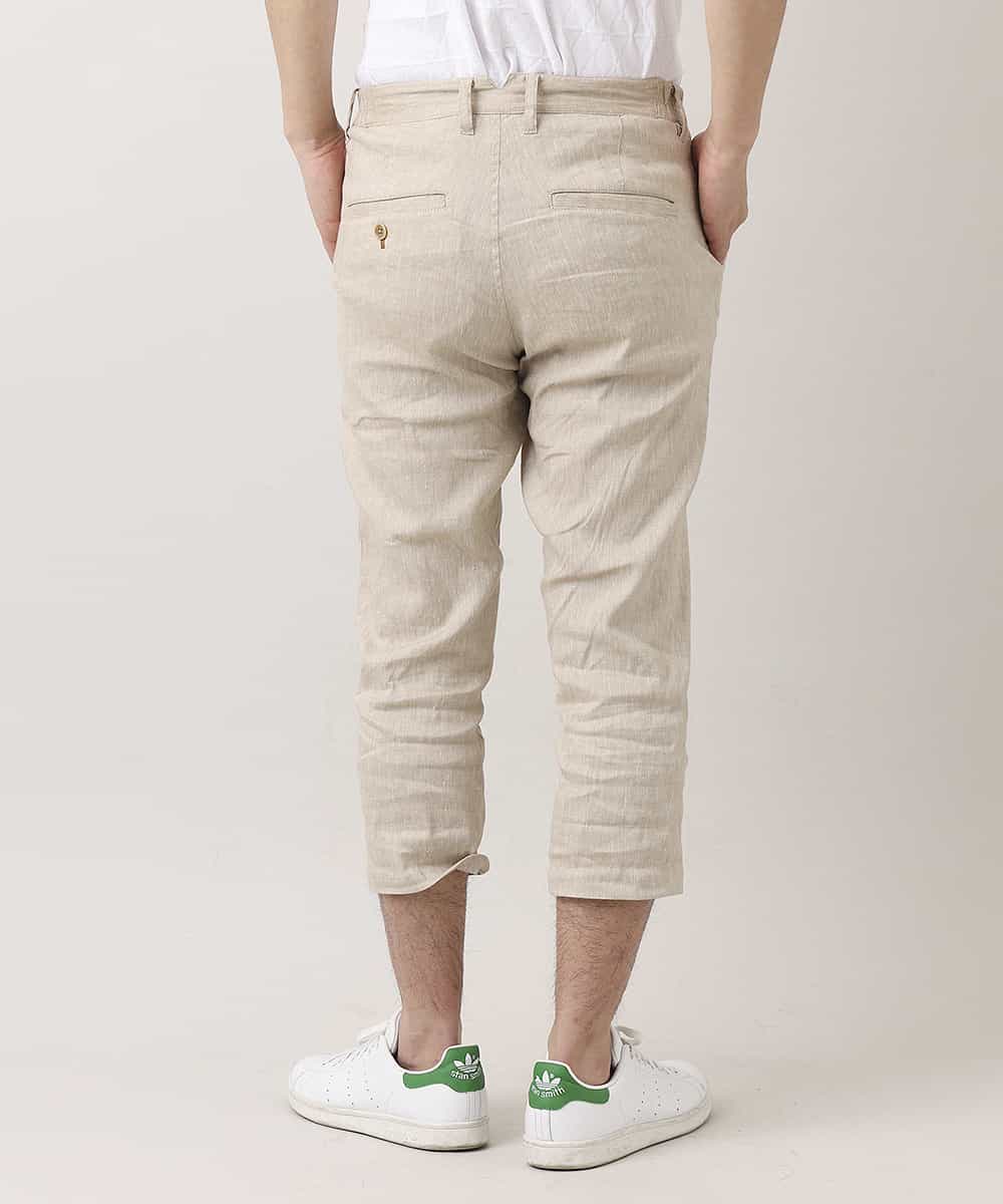 MKLGN10090 MK MICHEL KLEIN HOMME(MKミッシェルクランオム) 【麻混 / ストレッチ / 初夏対応】カジュアルクロップドパンツ アイボリー(80)