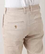 MKLGN10090 MK MICHEL KLEIN HOMME(MKミッシェルクランオム) 【麻混 / ストレッチ / 初夏対応】カジュアルクロップドパンツ アイボリー(80)