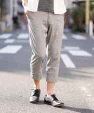 MKLGN10090 MK MICHEL KLEIN HOMME(MKミッシェルクランオム) 【麻混 / ストレッチ / 初夏対応】カジュアルクロップドパンツ グレー(92)