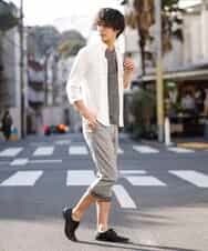MKLGN10090 MK MICHEL KLEIN HOMME(MKミッシェルクランオム) 【麻混 / ストレッチ / 初夏対応】カジュアルクロップドパンツ グレー(92)