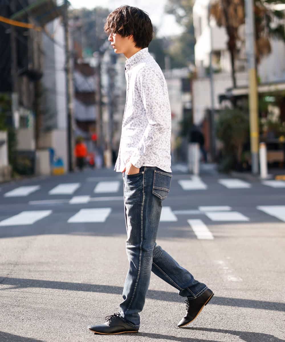 MKLGO02090 MK MICHEL KLEIN HOMME(MKミッシェルクランオム)  【快適ストレッチ】ストレッチデニムパンツ ネイビー(57)