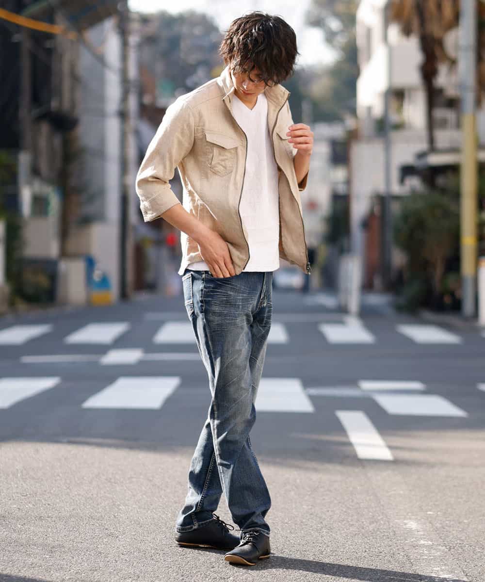 MKLGO02090 MK MICHEL KLEIN HOMME(MKミッシェルクランオム)  【快適ストレッチ】ストレッチデニムパンツ ネイビー(57)