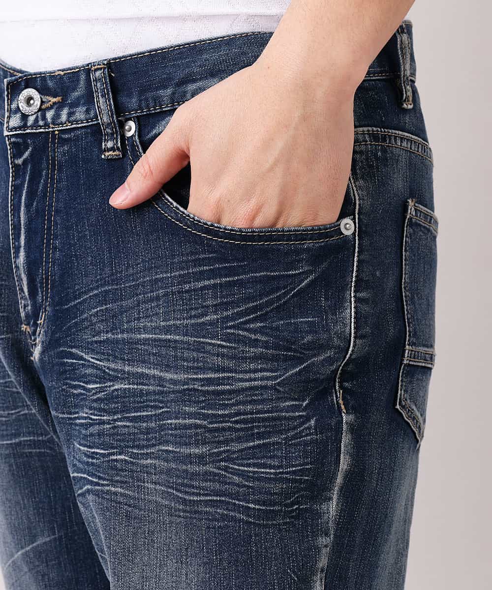 MKLGO02090 MK MICHEL KLEIN HOMME(MKミッシェルクランオム)  【快適ストレッチ】ストレッチデニムパンツ ネイビー(57)