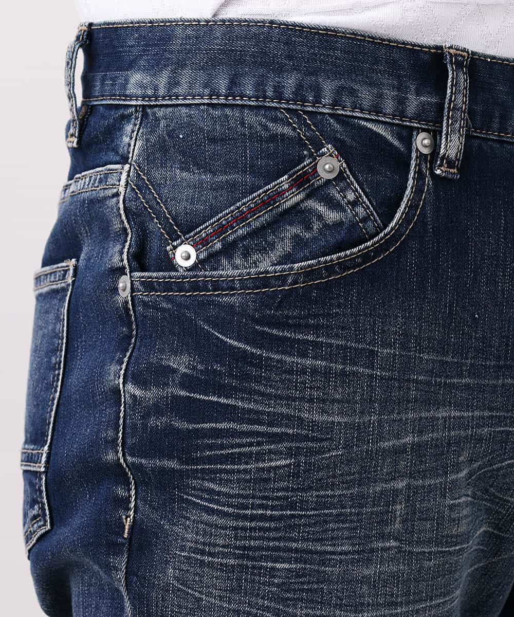MKLGO02090 MK MICHEL KLEIN HOMME(MKミッシェルクランオム)  【快適ストレッチ】ストレッチデニムパンツ ネイビー(57)