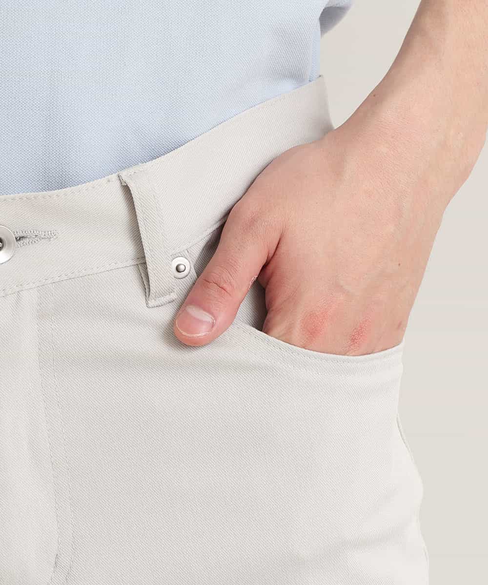 MKLGO07080 MK MICHEL KLEIN HOMME(MKミッシェルクランオム) ストレッチクロップドパンツ アイボリー