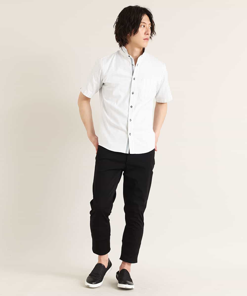 MKLGO07080 MK MICHEL KLEIN HOMME(MKミッシェルクランオム) ストレッチクロップドパンツ ブラック